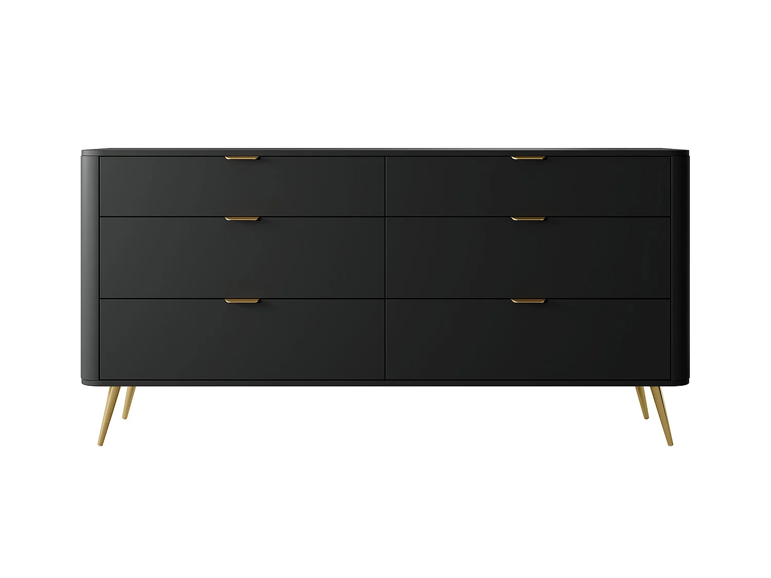 Commode à six tiroirs - 172 cm - noir - OVAL