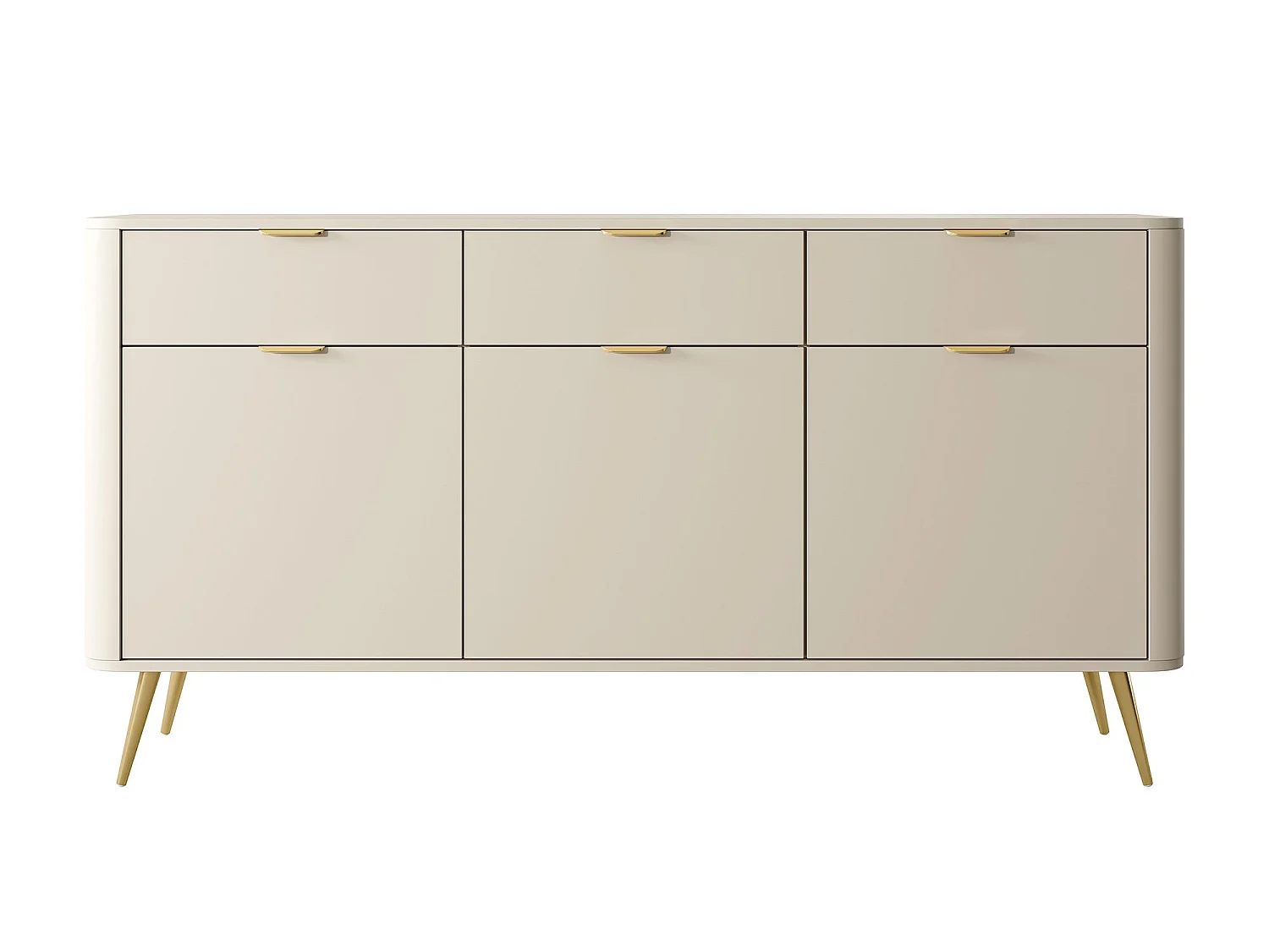 Commode à trois portes avec tiroirs - 163,5 cm - beige - OVAL