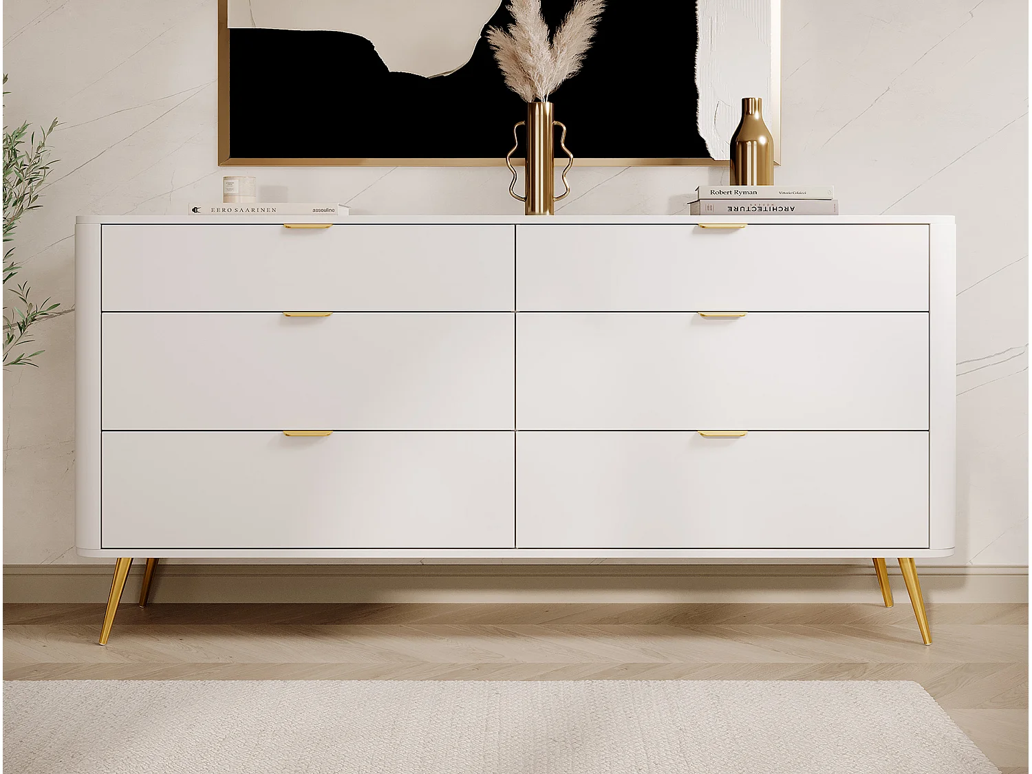 Zesladenkast - 172 cm - wit - OVAAL