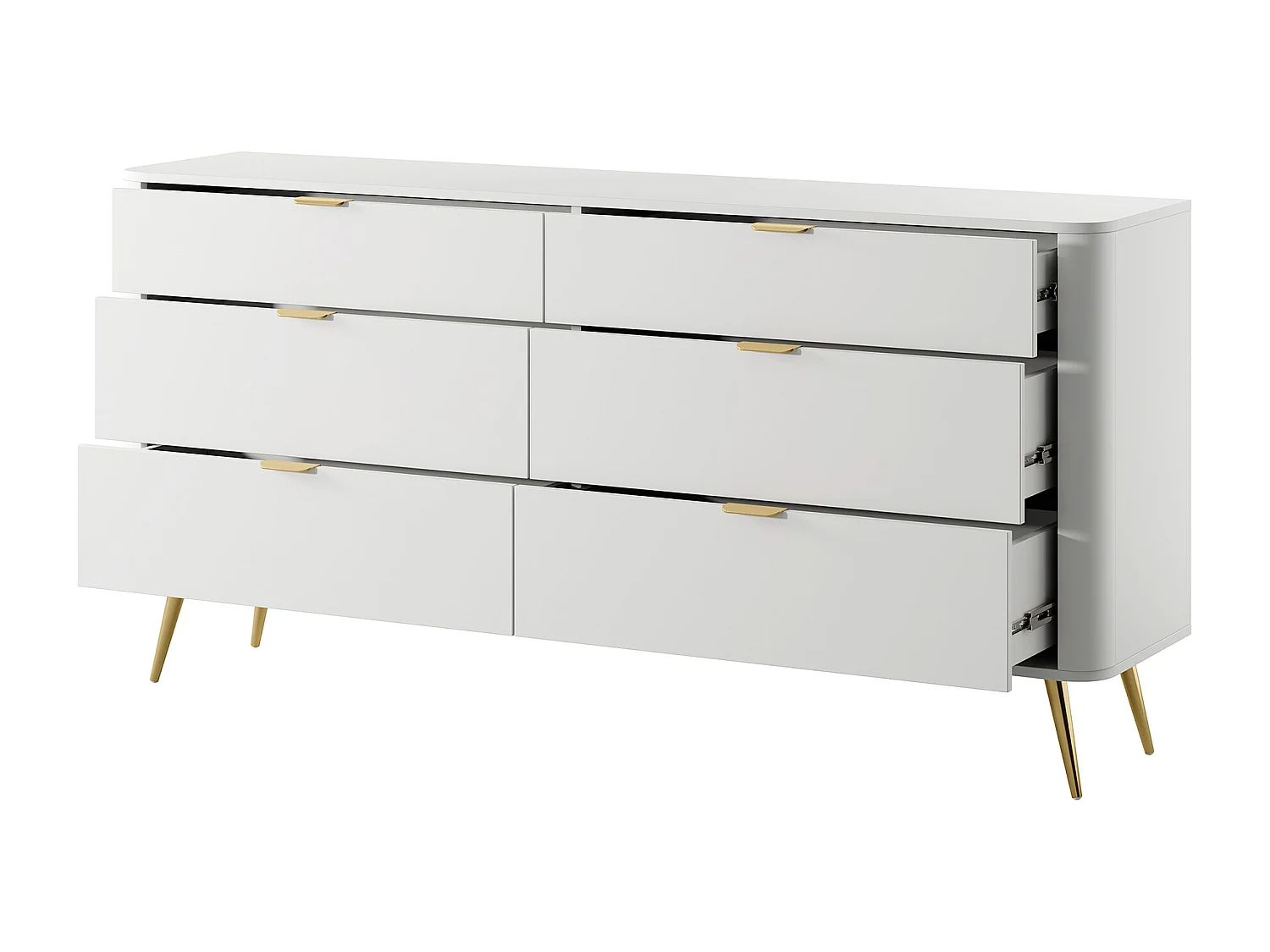 Zesladenkast - 172 cm - wit - OVAAL