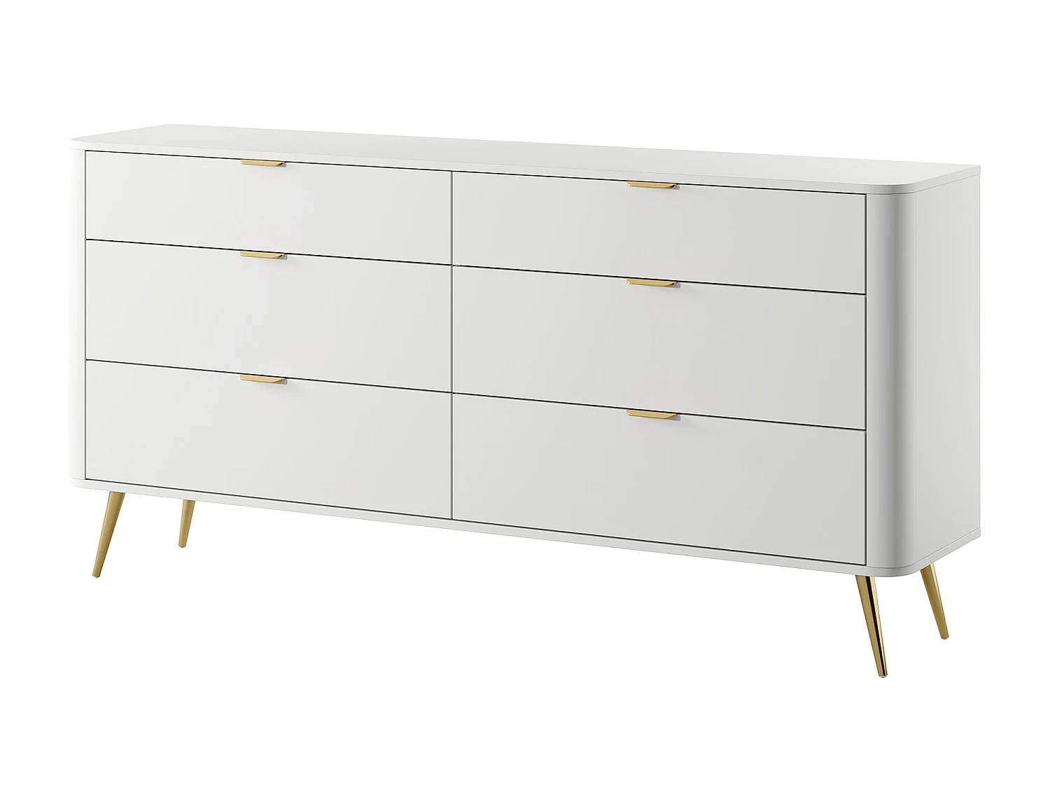 Commode à six tiroirs - 172 cm - blanc - OVAL