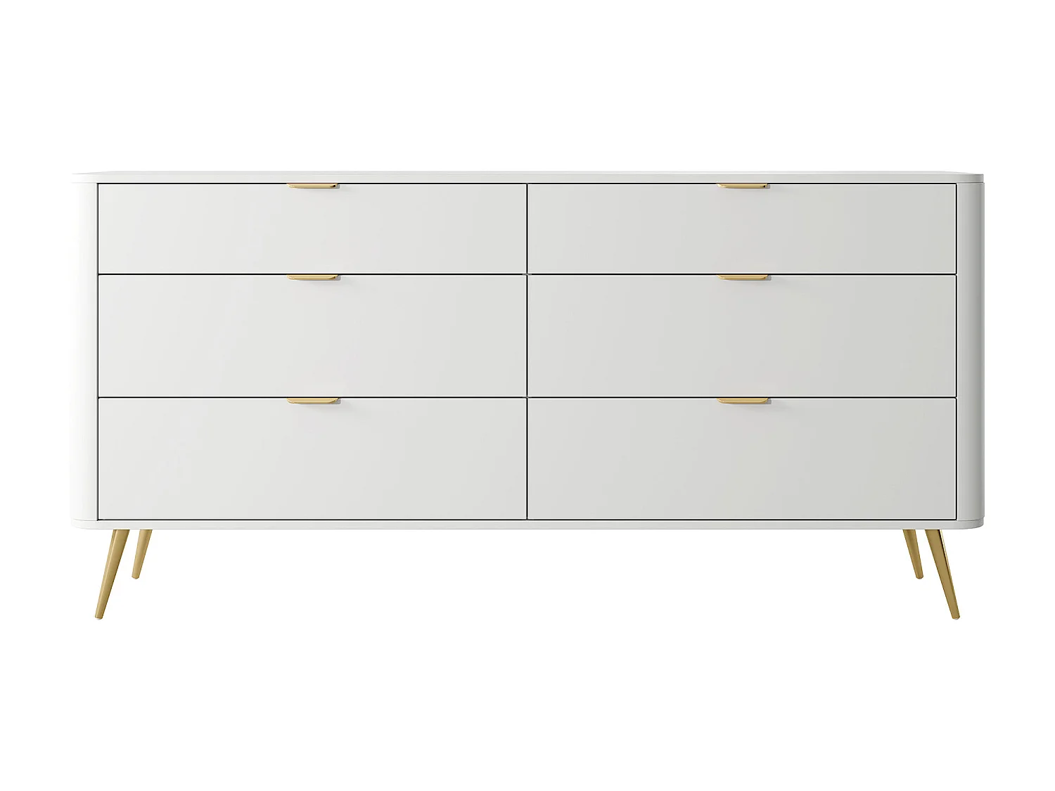 Commode à six tiroirs - 172 cm - blanc - OVAL