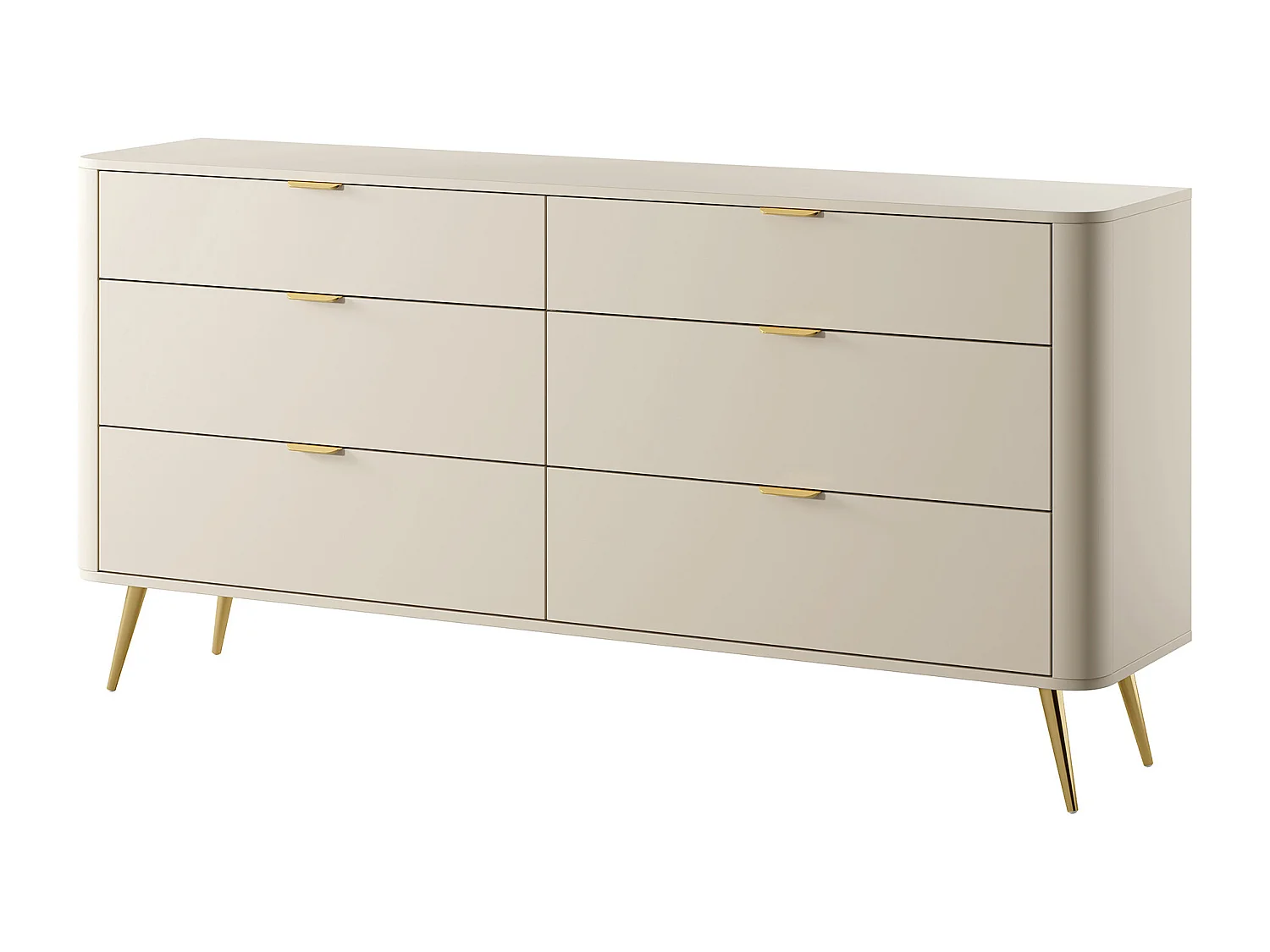 Kommode mit sechs Schubladen - 172 cm - Beige - OVAL