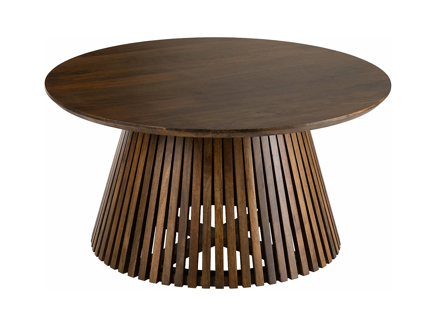 Table Basse Design en Bois "Vincent" 90cm Marron