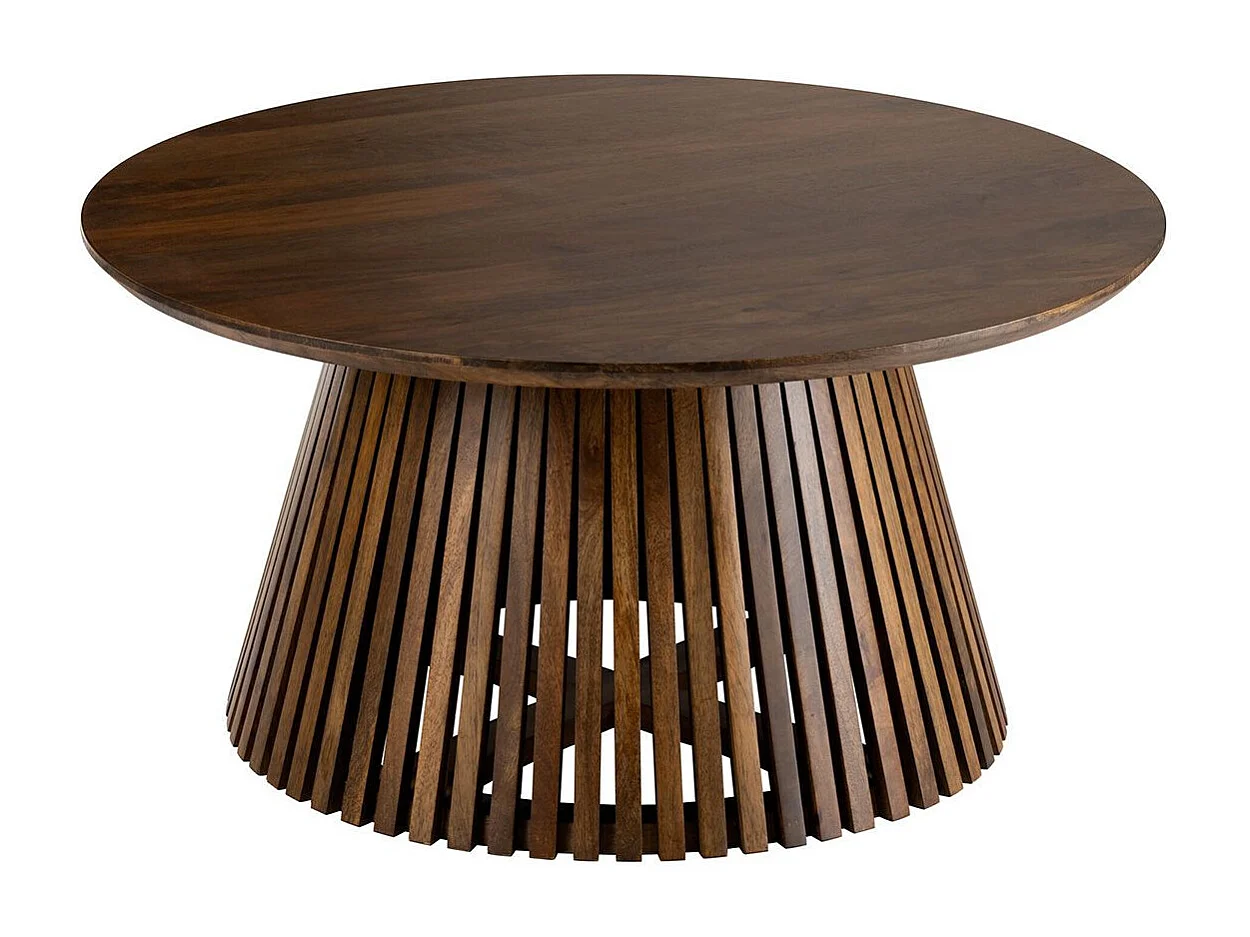 Table Basse Design en Bois "Vincent" 90cm Marron