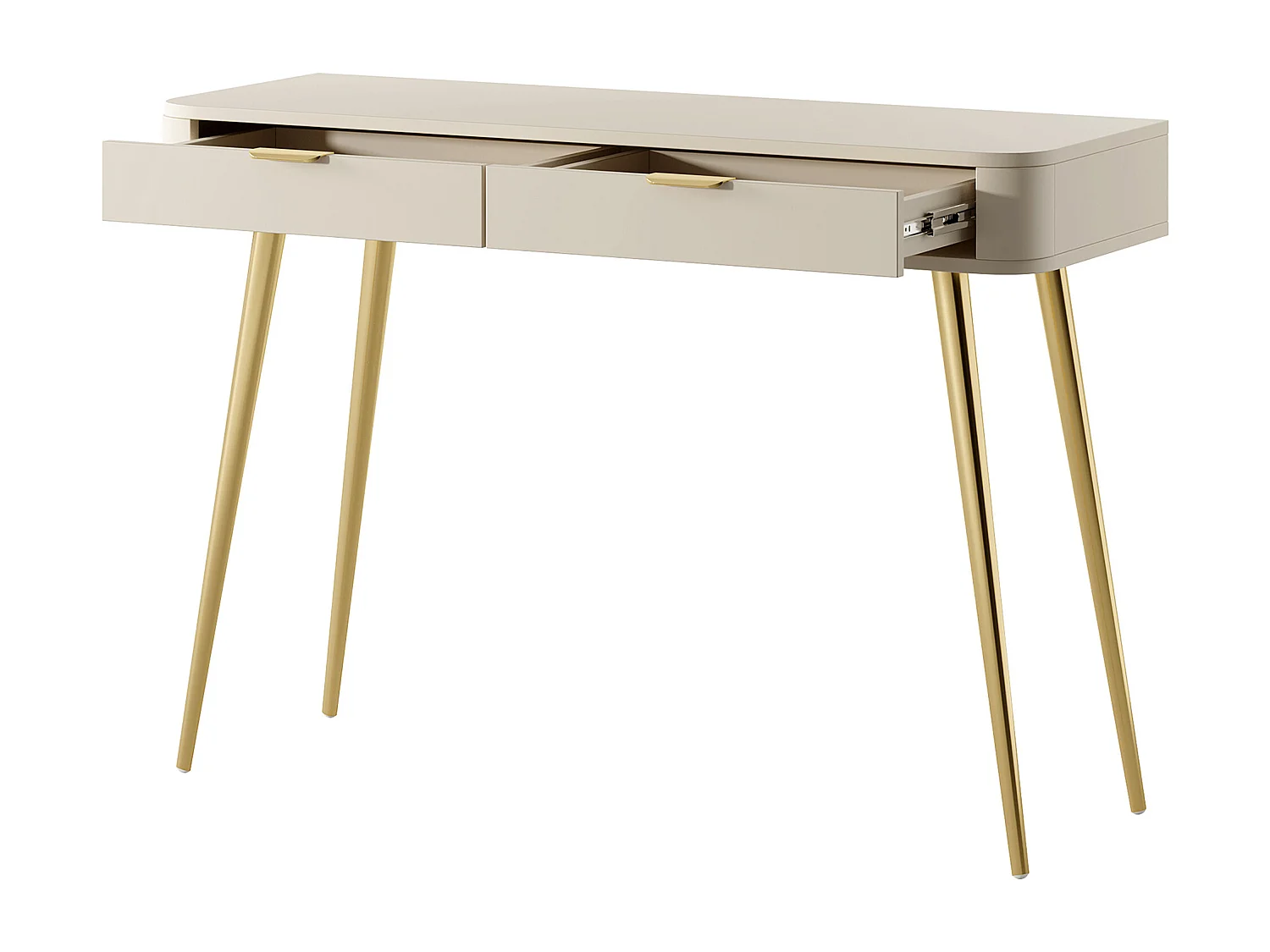 Kaptafel met lades - 112 cm - beige - OVAAL