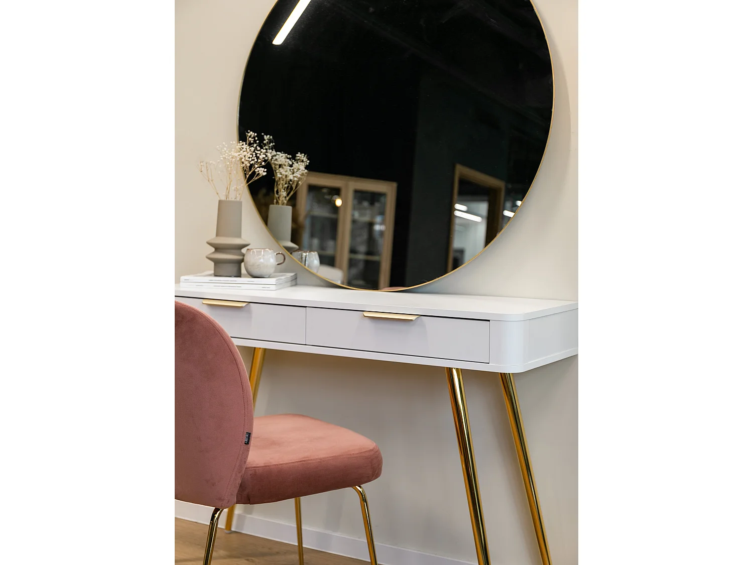 Kaptafel met lades - 112 cm - wit - OVAAL