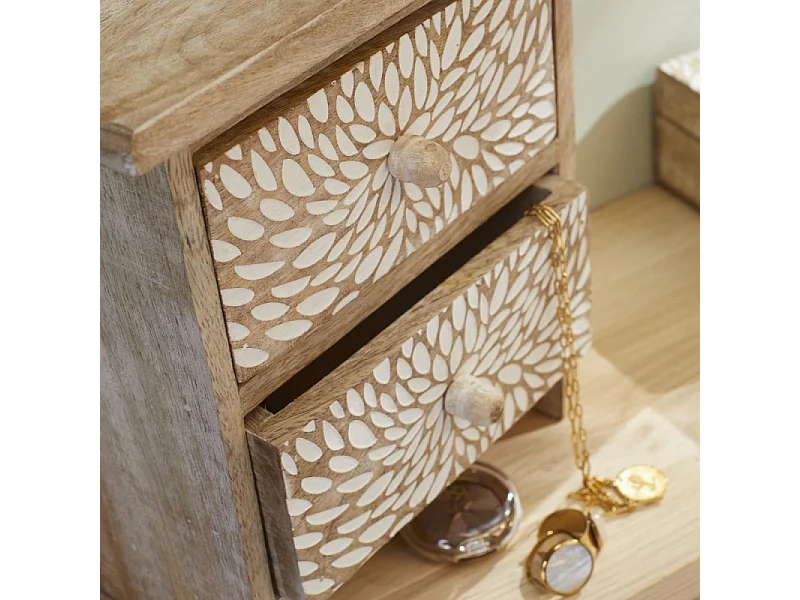 Joyero de madera de mango 20x21x10cm