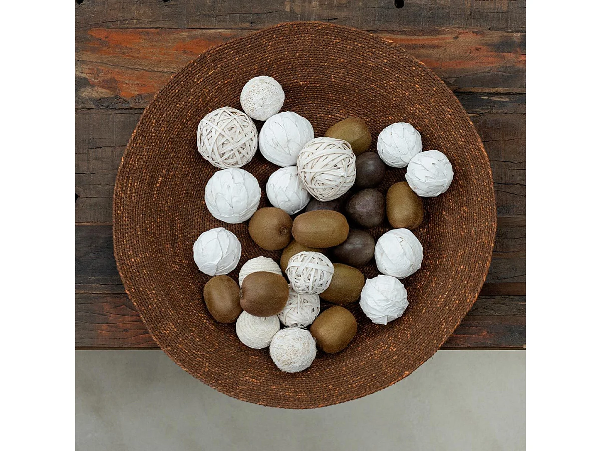 Coupelle Déco Ronde "Herbes Marines" 52cm Marron