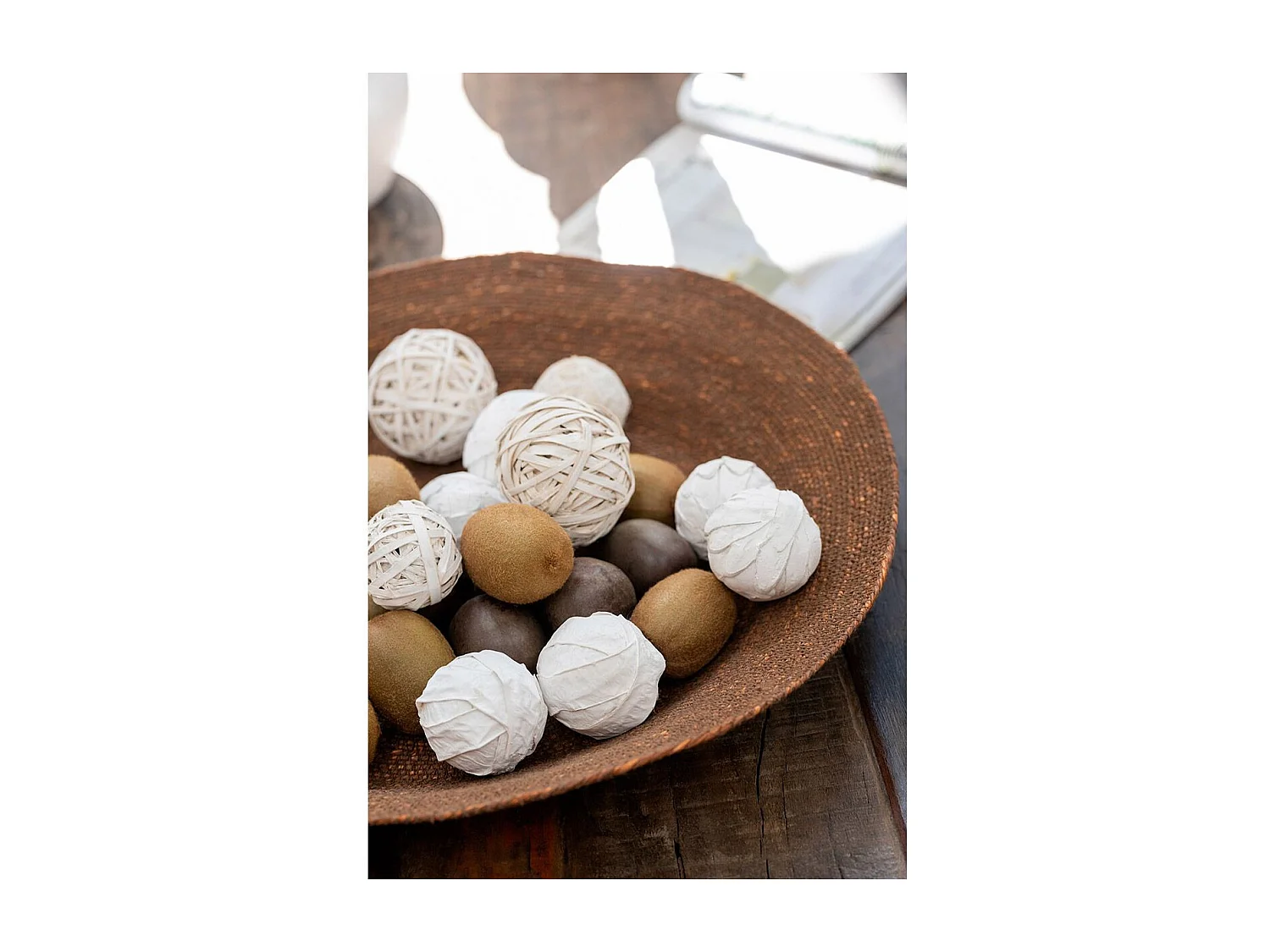 Coupelle Déco Ronde "Herbes Marines" 52cm Marron