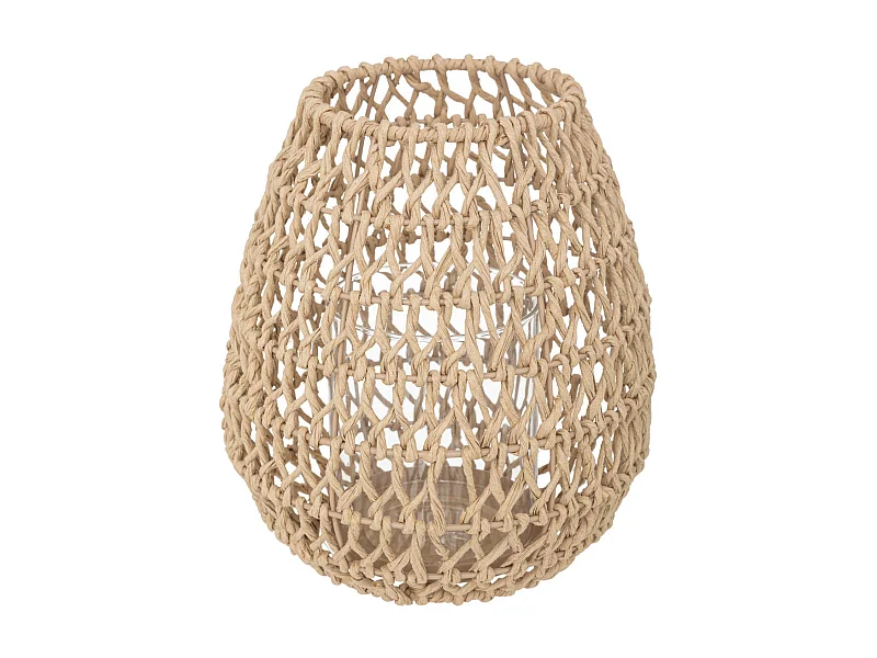 Photophore Design en Métal "Etel" 23cm Beige