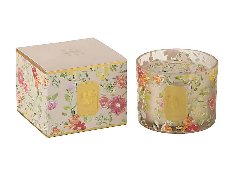 Bougie Parfumée "Happiness Blooms" 10cm Rainbow Reef Rose