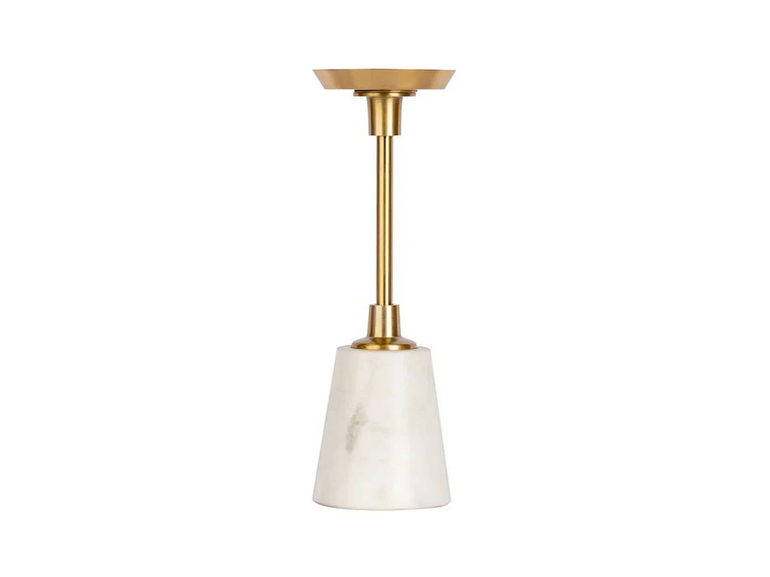 Bougeoir Design en Marbre "Fayya" 30cm Blanc & Or