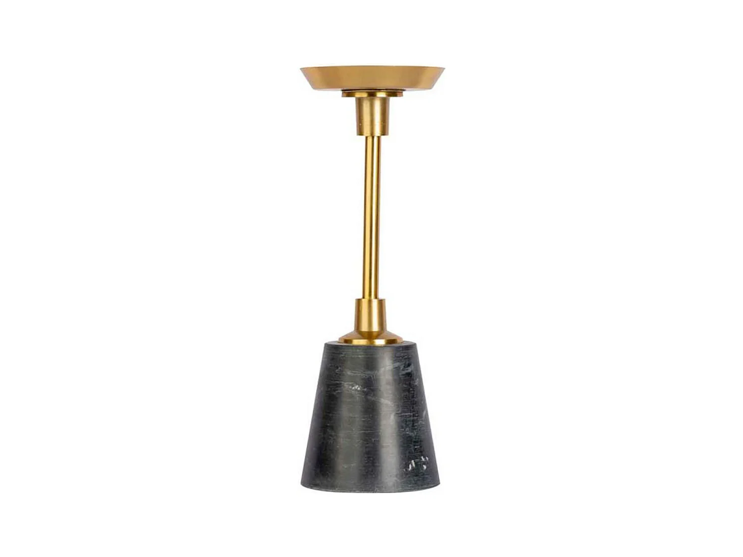 Bougeoir Design en Marbre "Fayya" 30cm Noir & Or