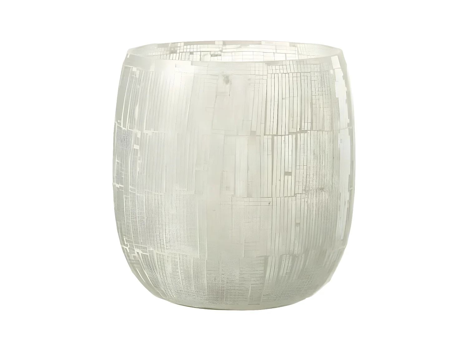 Photophore Rond Design "Mosaïque" 16cm Gris