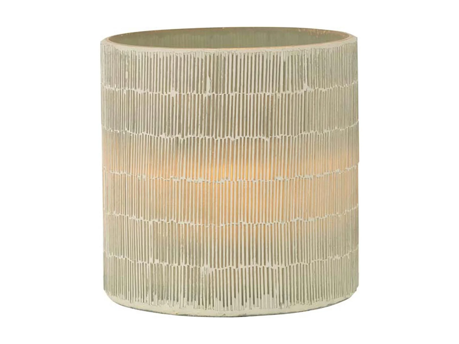 Photophore Déco en Verre "Mosaïque" 16cm Gris