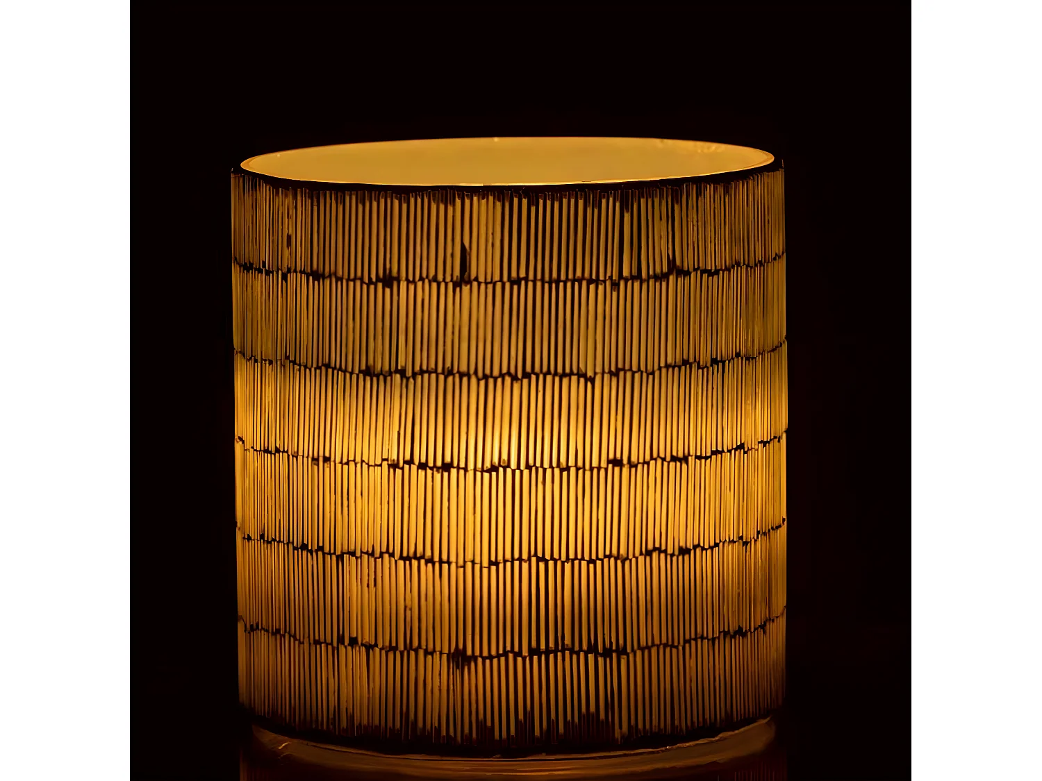 Photophore Déco en Verre "Mosaïque" 16cm Gris