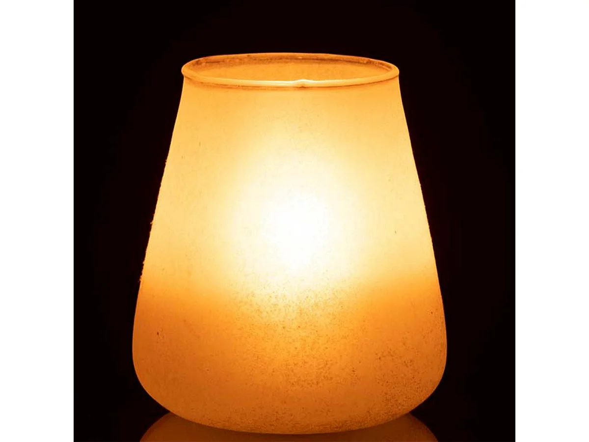 Photophore Design en Verre "Poudré" 16cm Rose