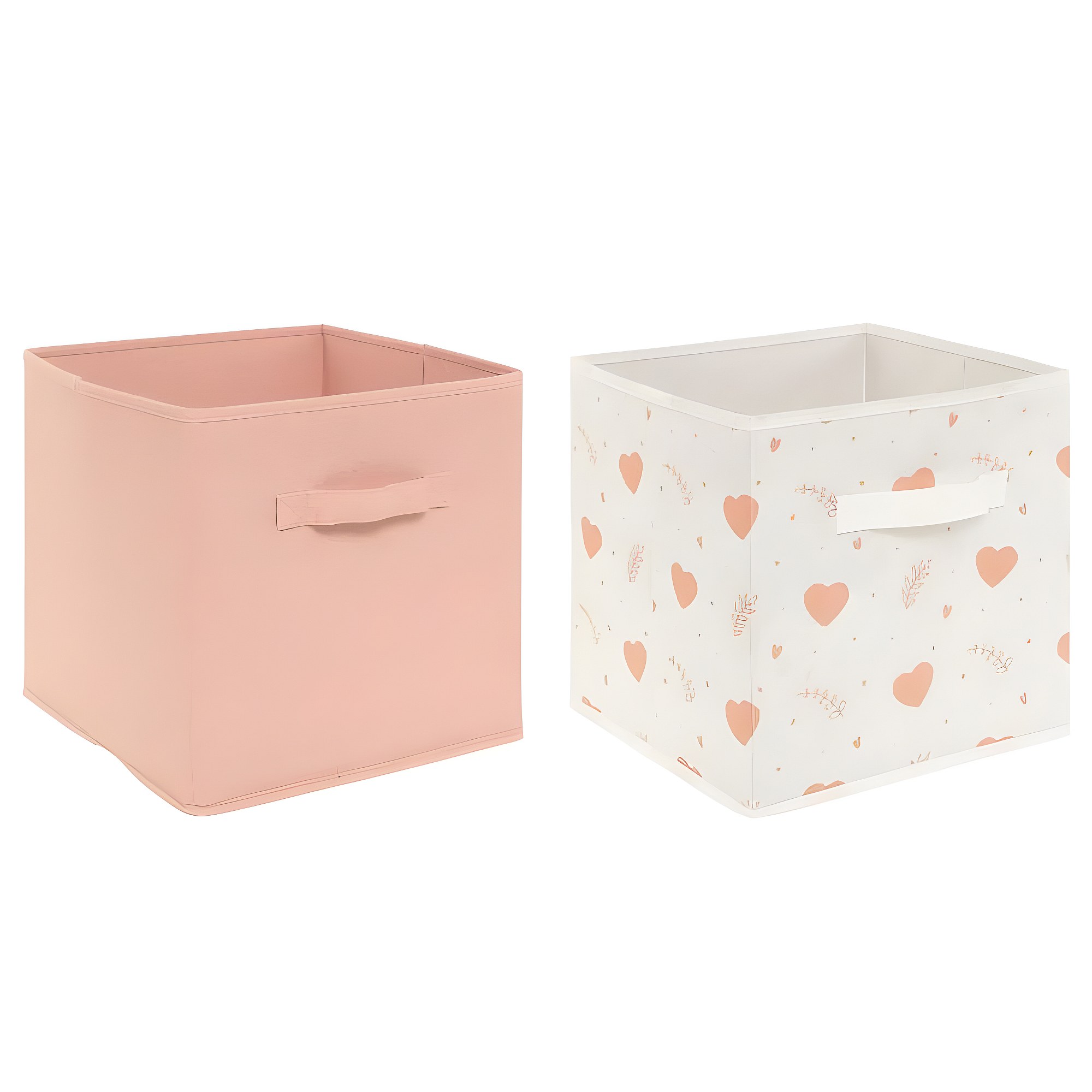 Lot De 3 Valisettes De Rangement Atmosphera For Kids - Rose, Dimensions Variées (23.5cm à 29.5cm) - En Carton Doux, Décoratif