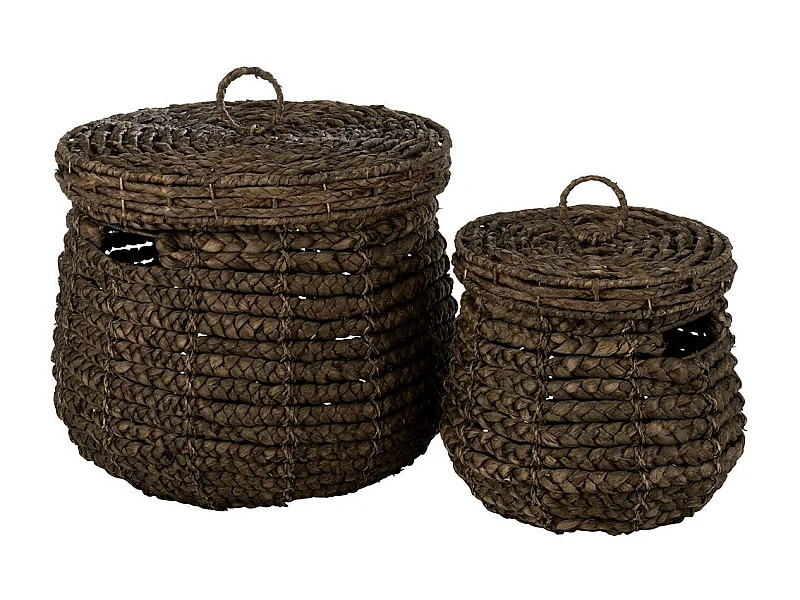 Lot de 2 Paniers de Rangement en Jonc "Maurice" 50cm Marron