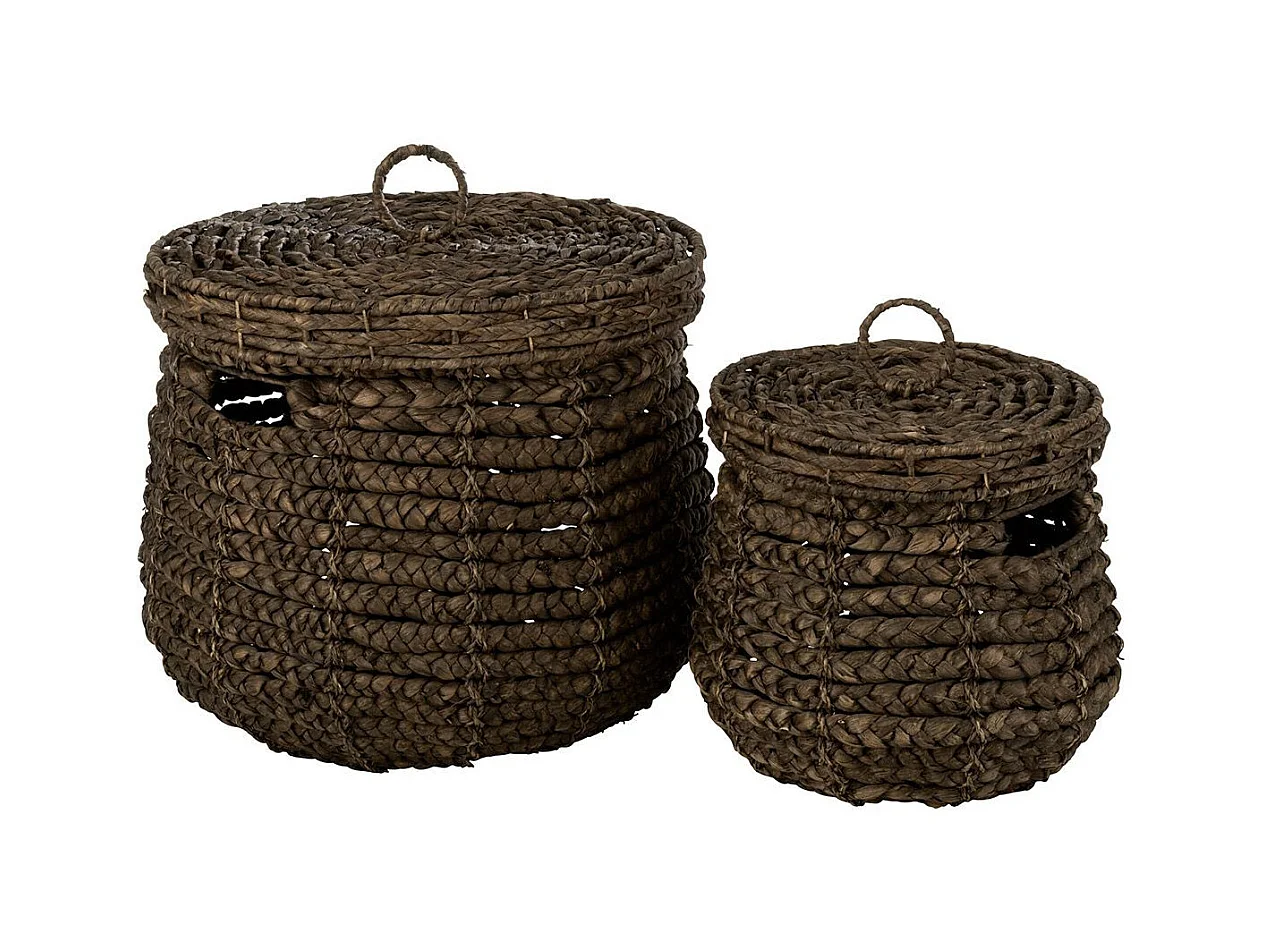 Lot de 2 Paniers de Rangement en Jonc "Maurice" 50cm Marron