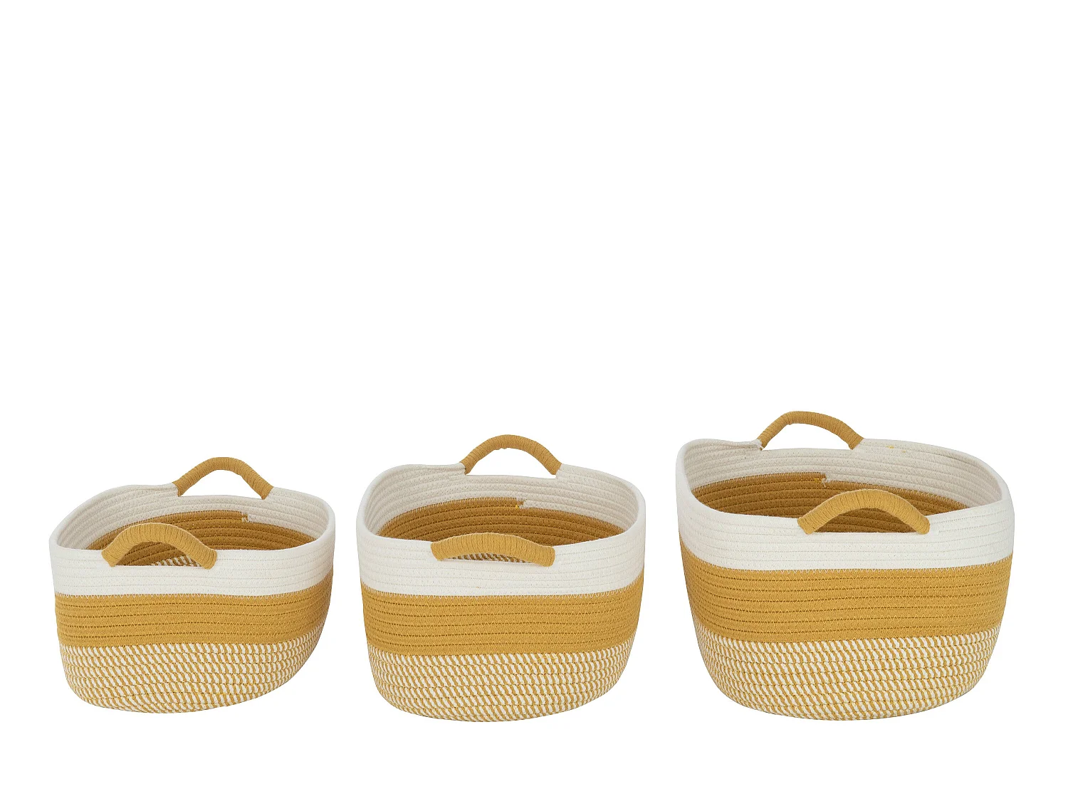 Lot de 3 Paniers de Rangement "Sami" 42cm Ocre