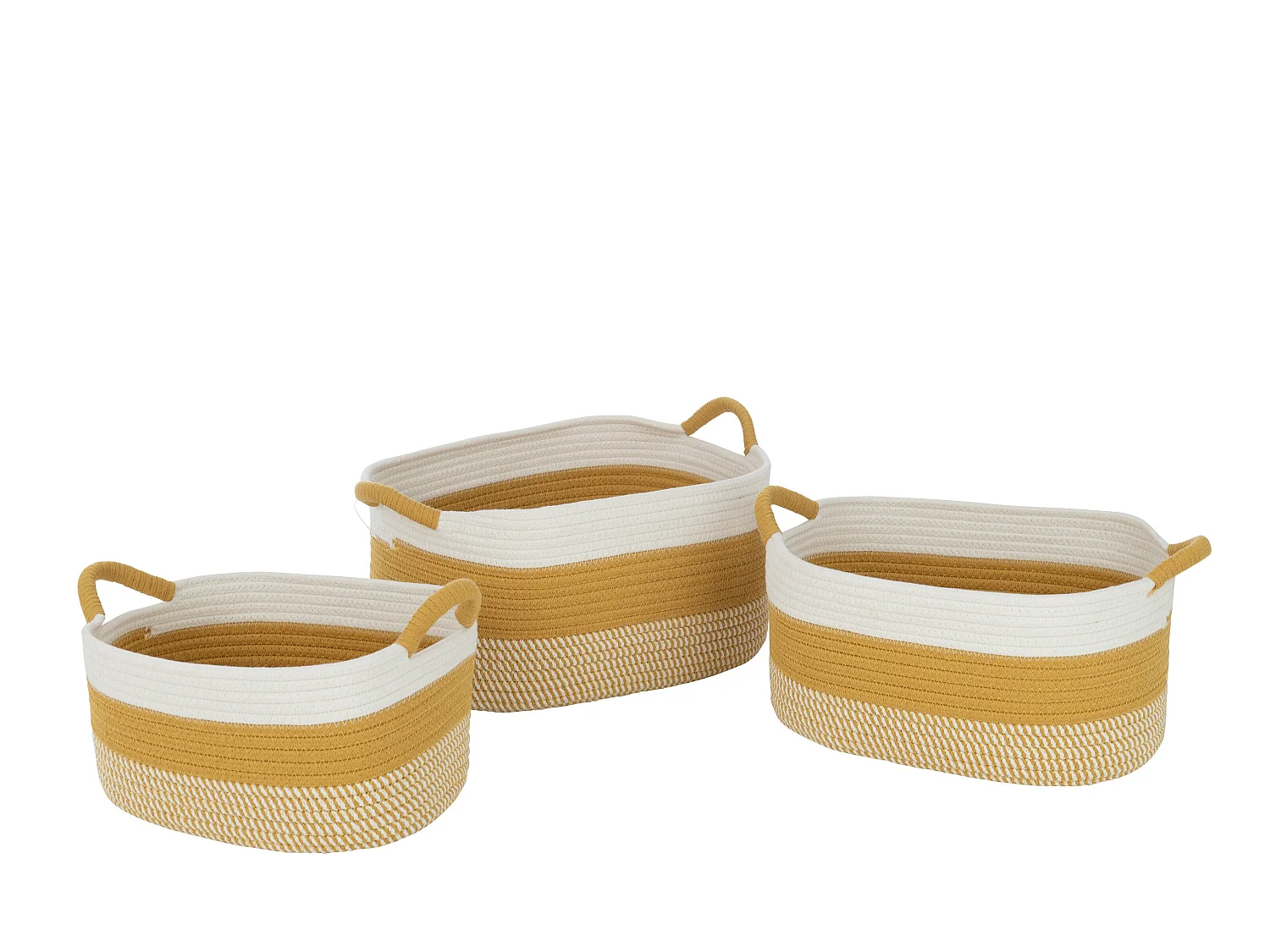 Lot de 3 Paniers de Rangement "Sami" 42cm Ocre