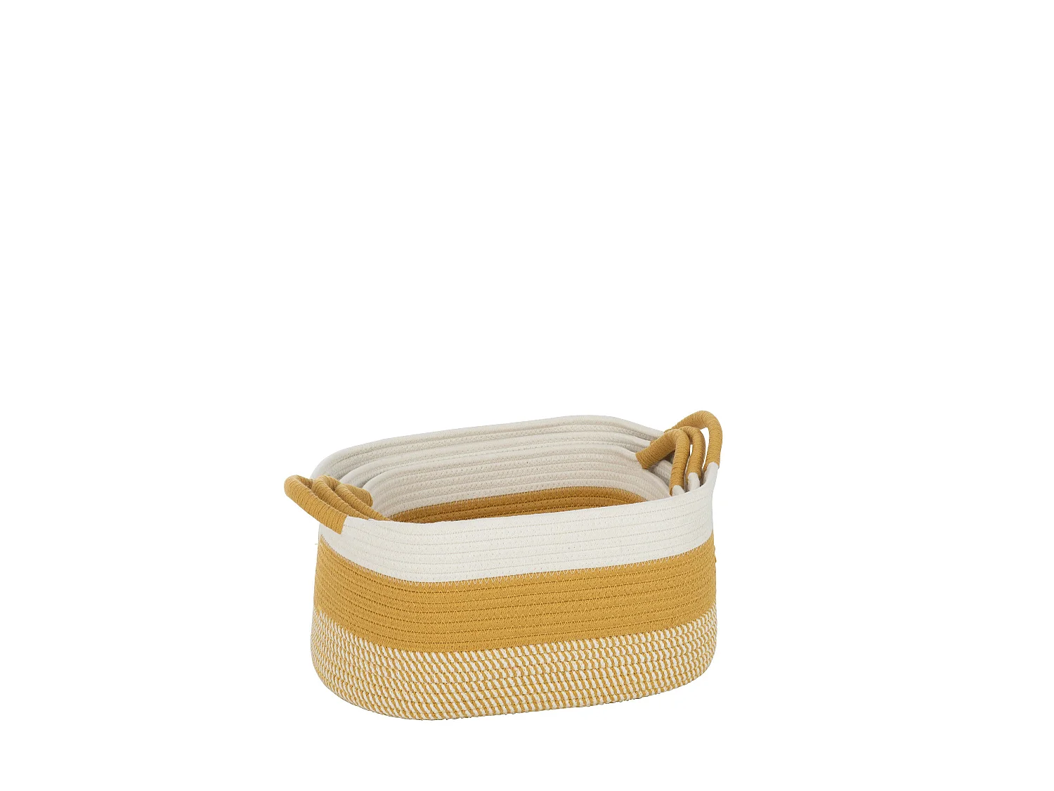 Lot de 3 Paniers de Rangement "Sami" 42cm Ocre