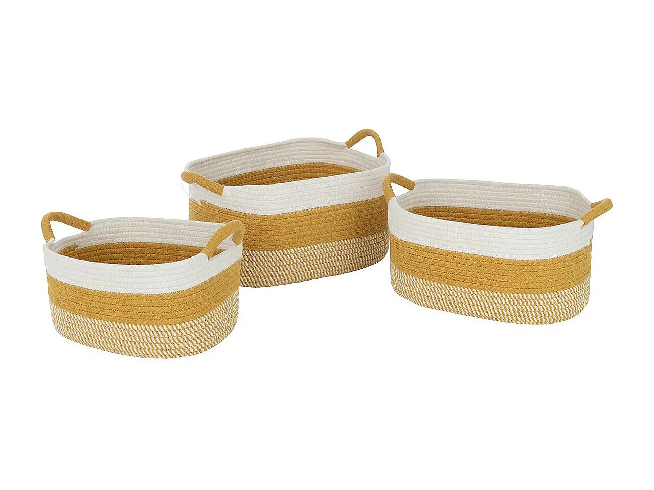 Lot de 3 Paniers de Rangement "Sami" 42cm Ocre