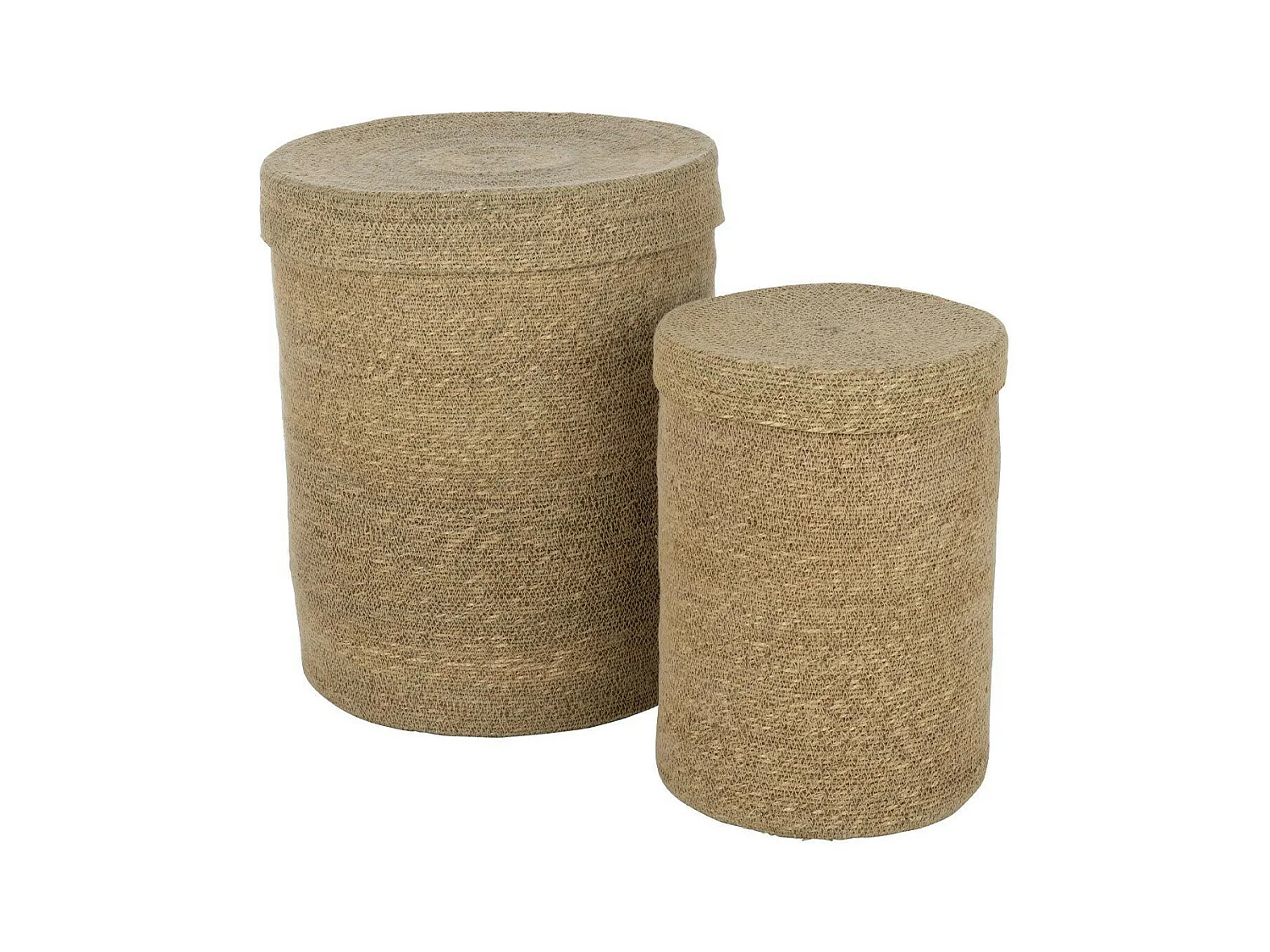 Lot de 2 Paniers Rangement "Herbes Marines" 46cm Naturel