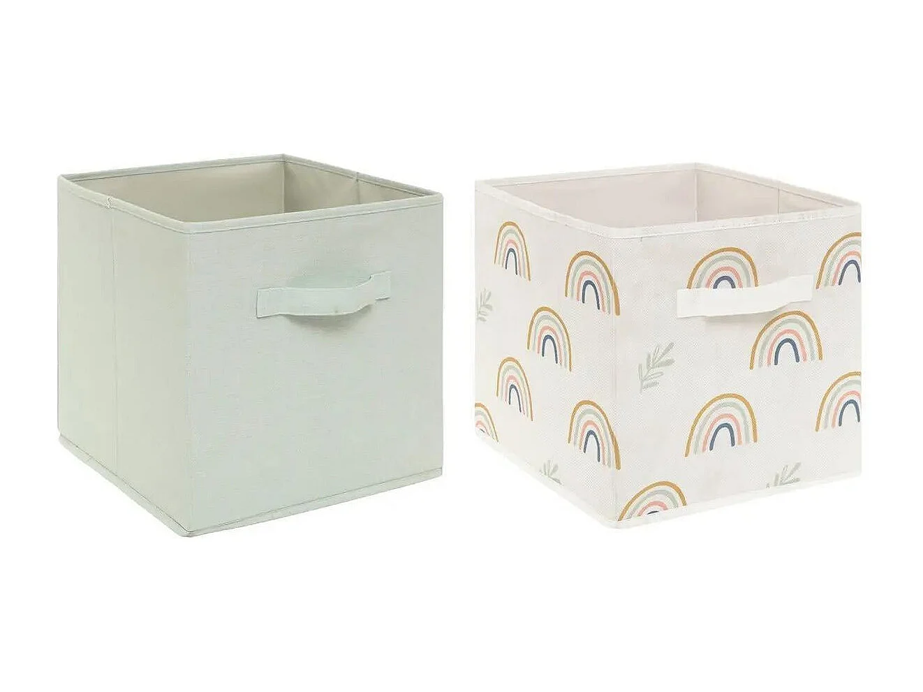 Lot de 2 Boîtes de Rangement "Arc-en-Ciel" 29cm Vert