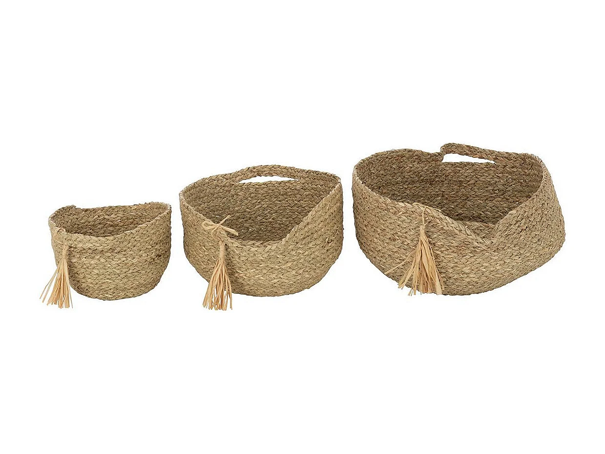 Lot de 3 Paniers de Rangement "Joan" 33cm Naturel