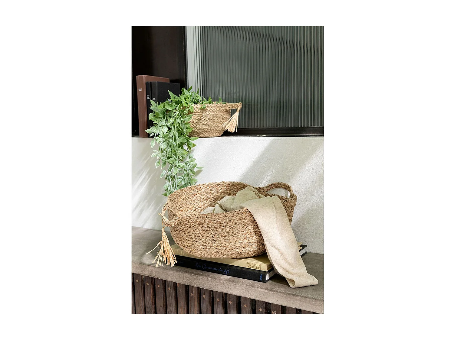 Lot de 3 Paniers de Rangement "Joan" 33cm Naturel