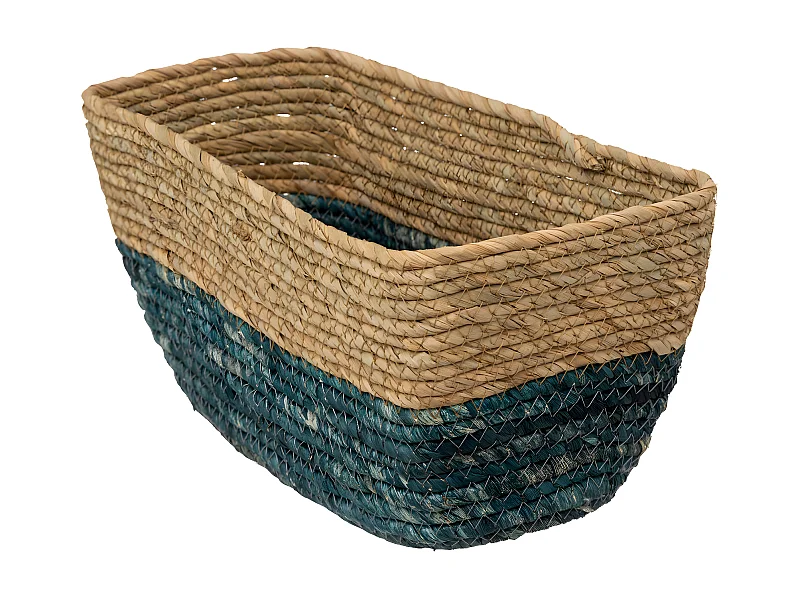 Boîte de Rangement "Tressée" 15x31cm Bleu Pétrole