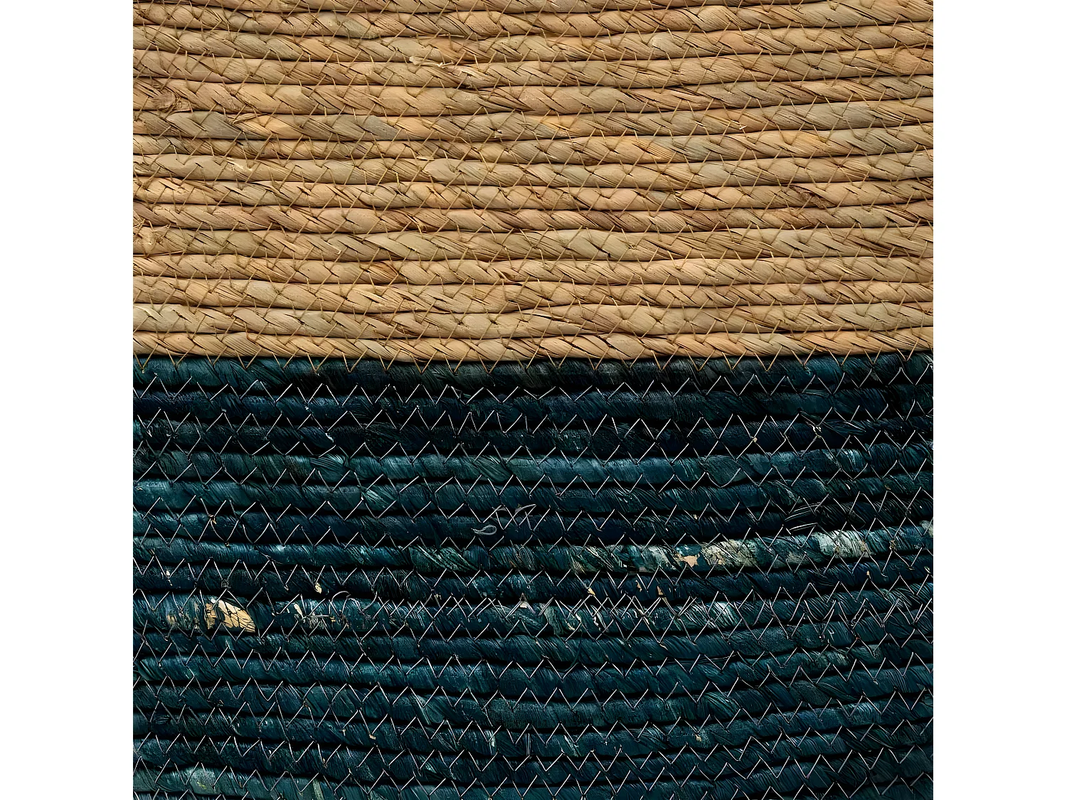 Boîte de Rangement "Tressée" 15x31cm Bleu Pétrole