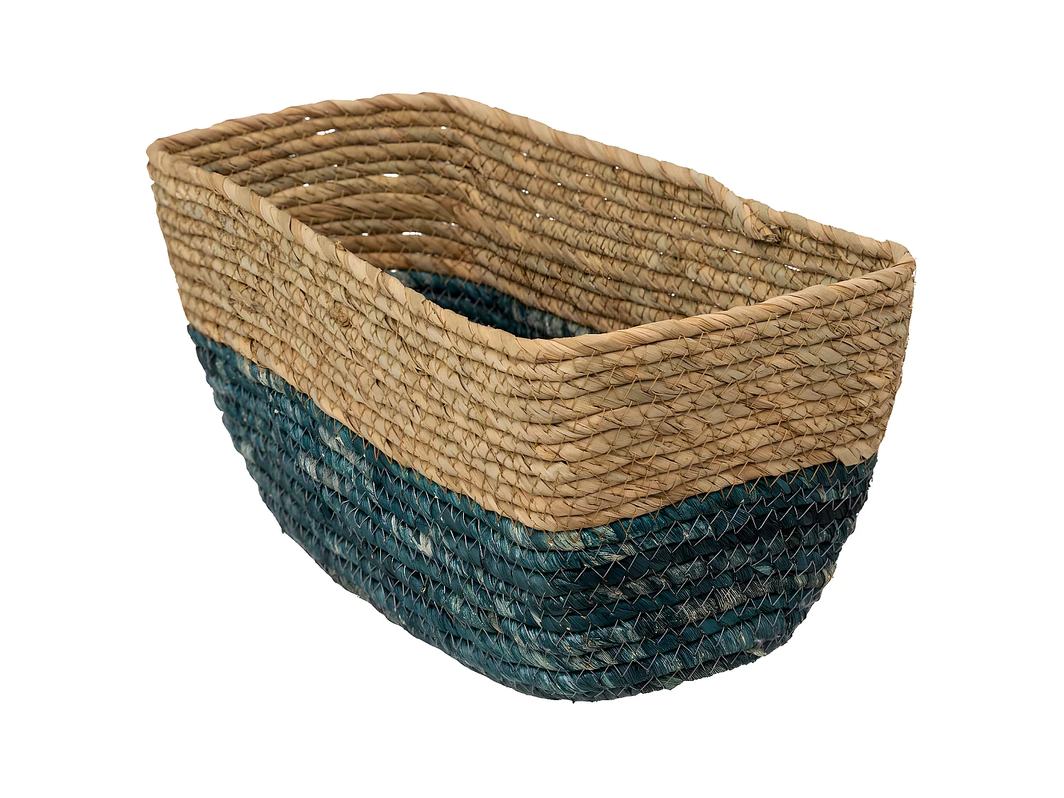 Boîte de Rangement "Tressée" 15x31cm Bleu Pétrole