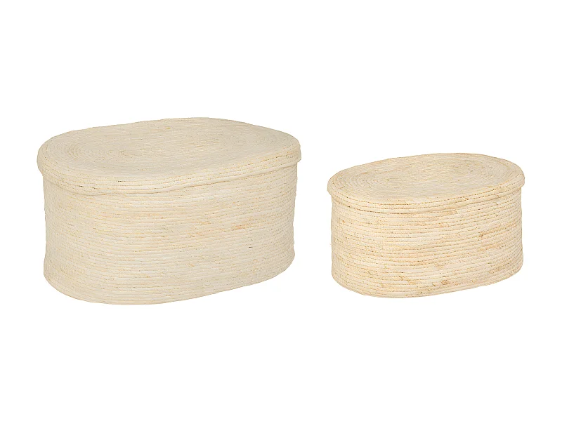 Lot de 2 Paniers de Rangement "Rivi" 50cm Beige