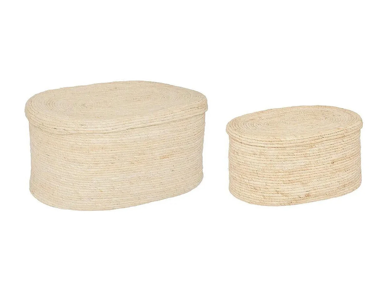 Lot de 2 Paniers de Rangement "Rivi" 50cm Beige