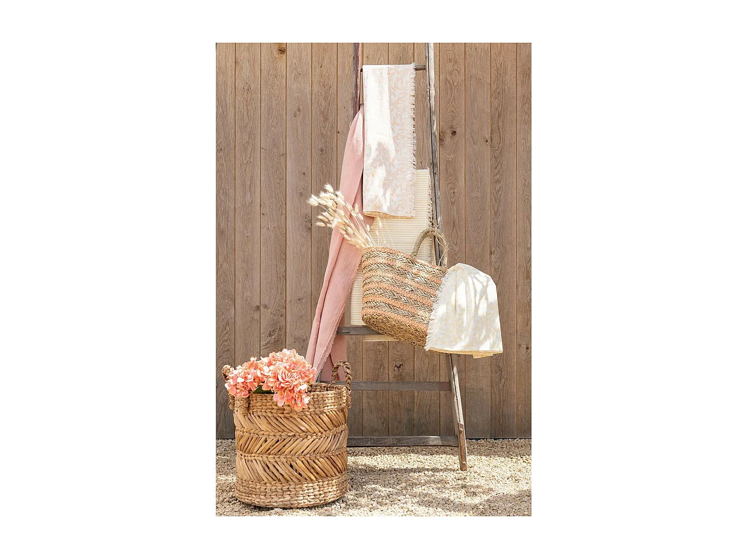 Lot de 3 Paniers de Rangement Tressé "Hollis" 47cm Naturel