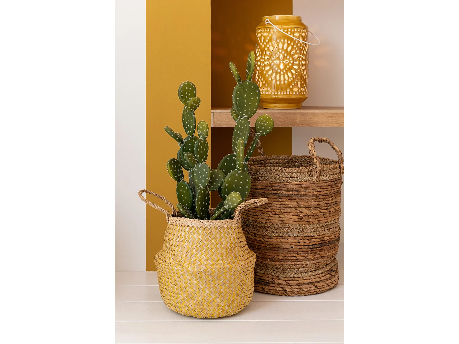 Lot de 3 Paniers de Rangement "Rétractables" 30cm Jaune