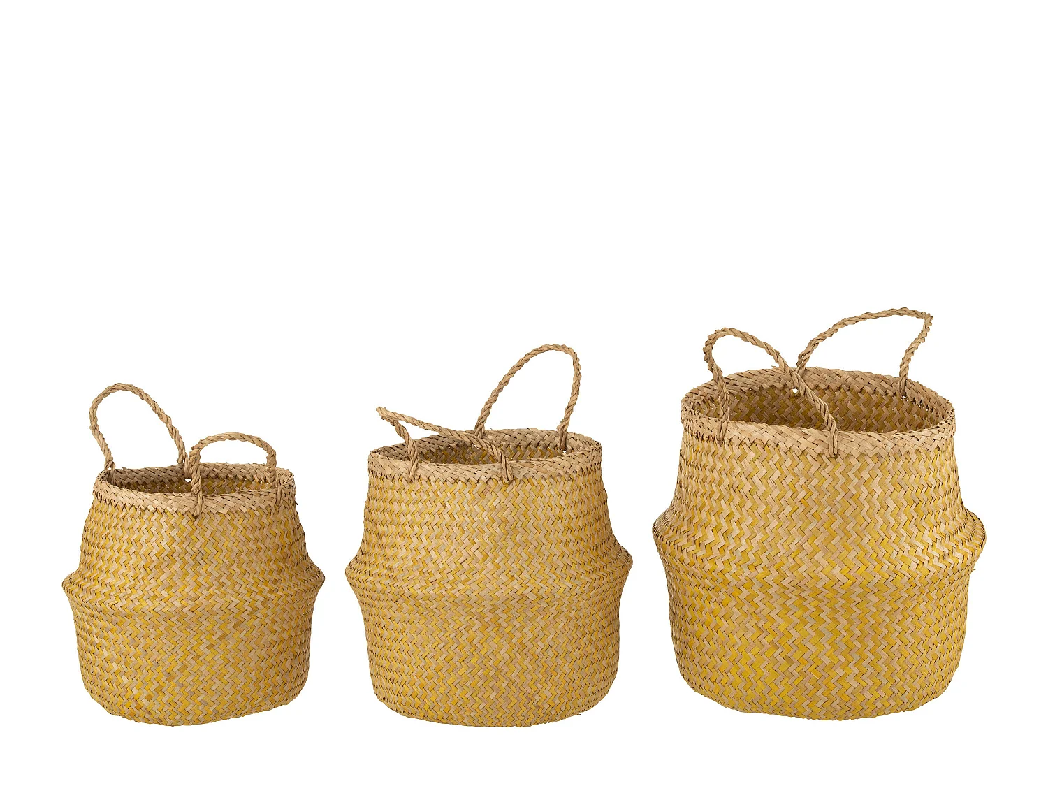 Lot de 3 Paniers de Rangement "Rétractables" 30cm Jaune