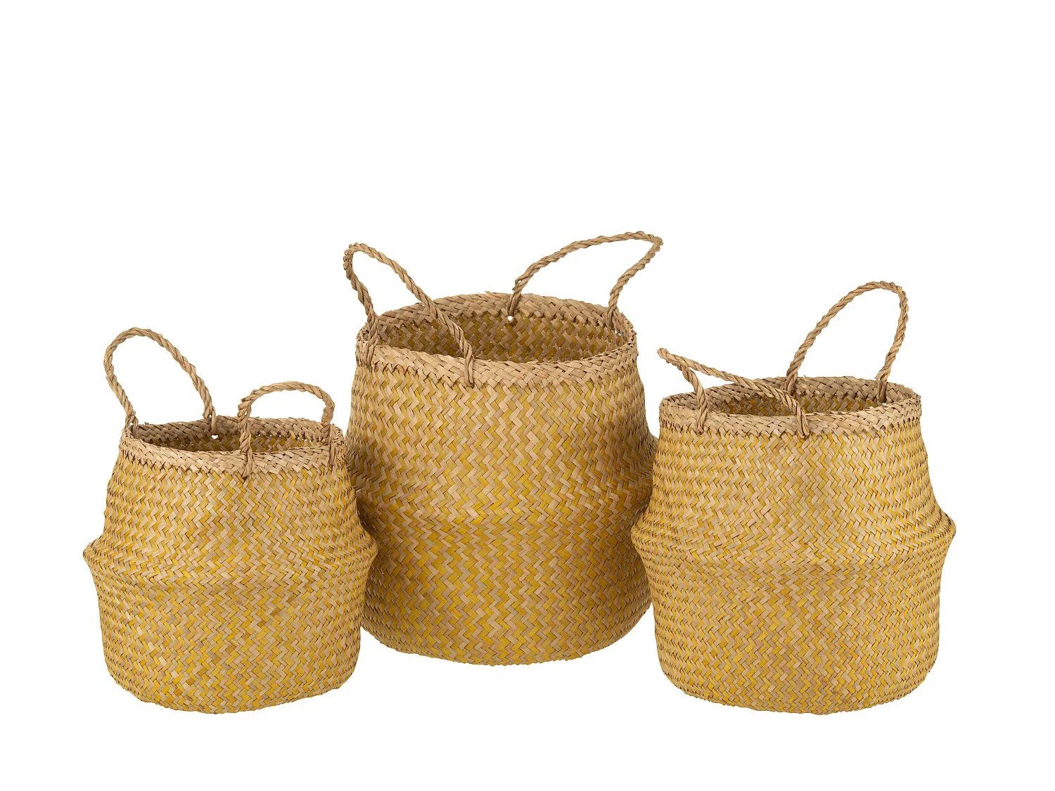 Lot de 3 Paniers de Rangement "Rétractables" 30cm Jaune