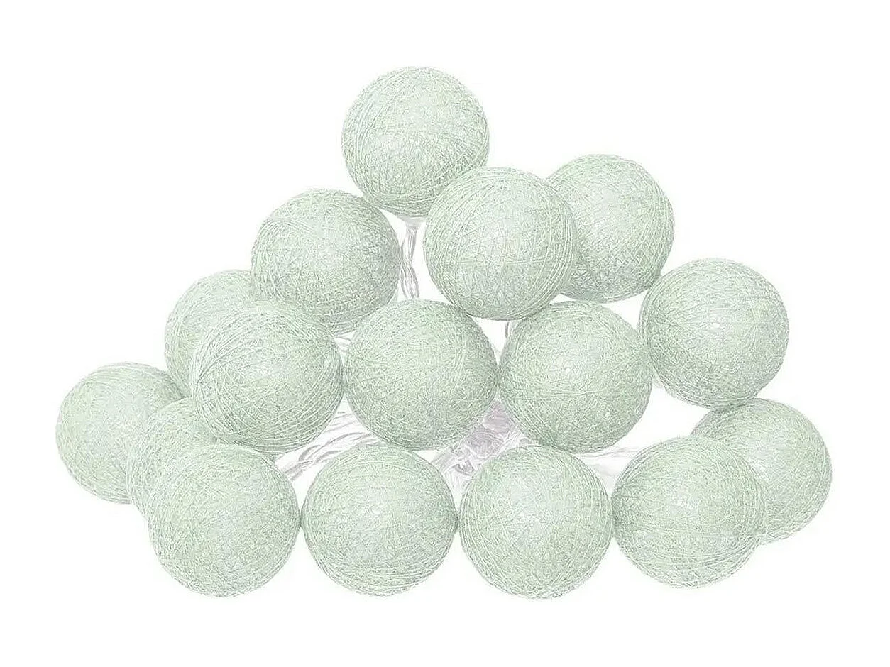 Guirlande Led "16 Mini Boules" 255cm Vert Céladon