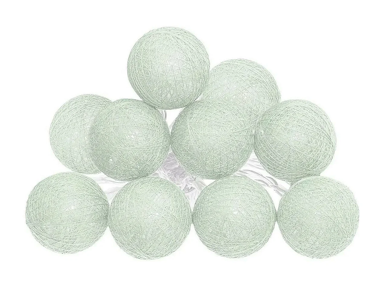 Guirlande Lumineuse Led "10 Boules" 165cm Vert Céladon