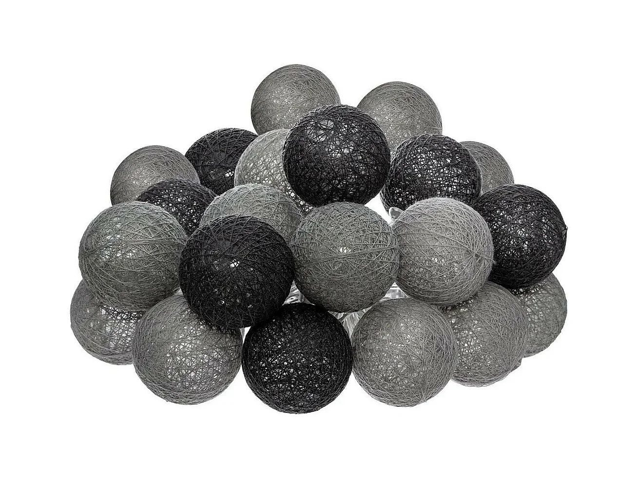 Guirlande Led 20 Boules "Smoky" 435cm Gris & Noir