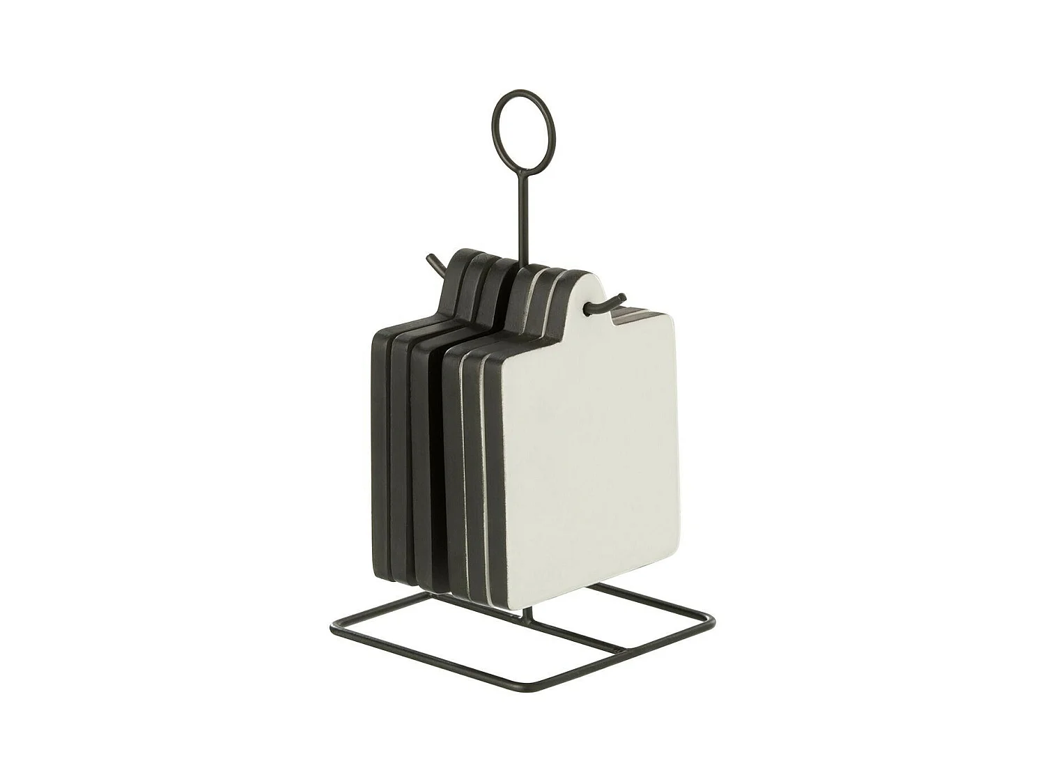 Lot de 6 Dessous de Verre "Tokyo" 23cm Noir & Blanc