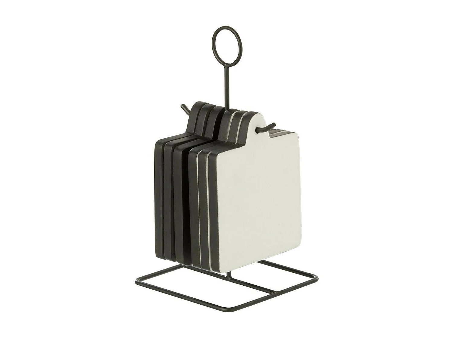 Lot de 6 Dessous de Verre "Tokyo" 23cm Noir & Blanc