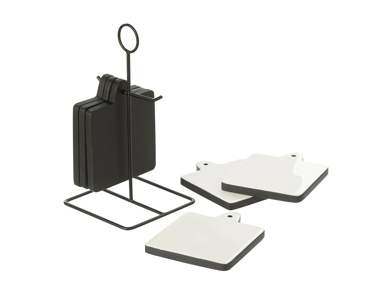 Lot de 6 Dessous de Verre "Tokyo" 23cm Noir & Blanc