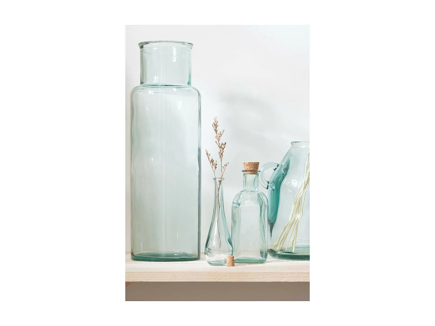 Vase Cylindrique Déco "Recyclé" 44cm Transparent