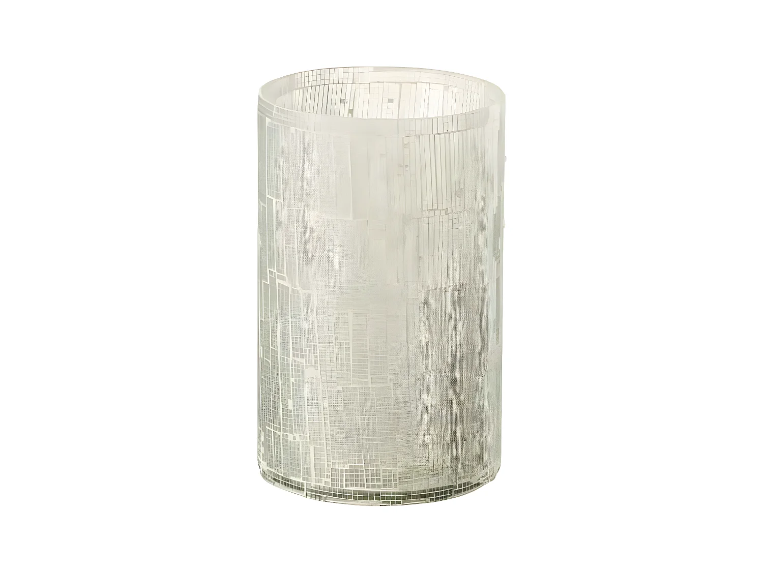 Vase Design en Verre "Mosaïque" 20cm Gris Clair